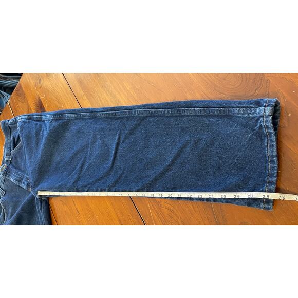 Rustler Mens Jeans 34/30 All Cotton Dark Wash Blue Denim Straight Deep Pockets - Picture 9 of 9